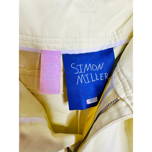 SIMON MILLER Butter Yellow Paper-Bag Waist Casual Galen Fitted Pants Size Large - Picture 12 of 16